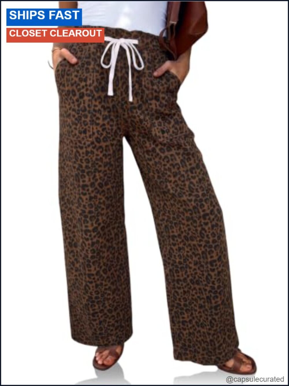 Womens Wide Leg High Waisted Drawstring Jeans Baggy Denim Pants